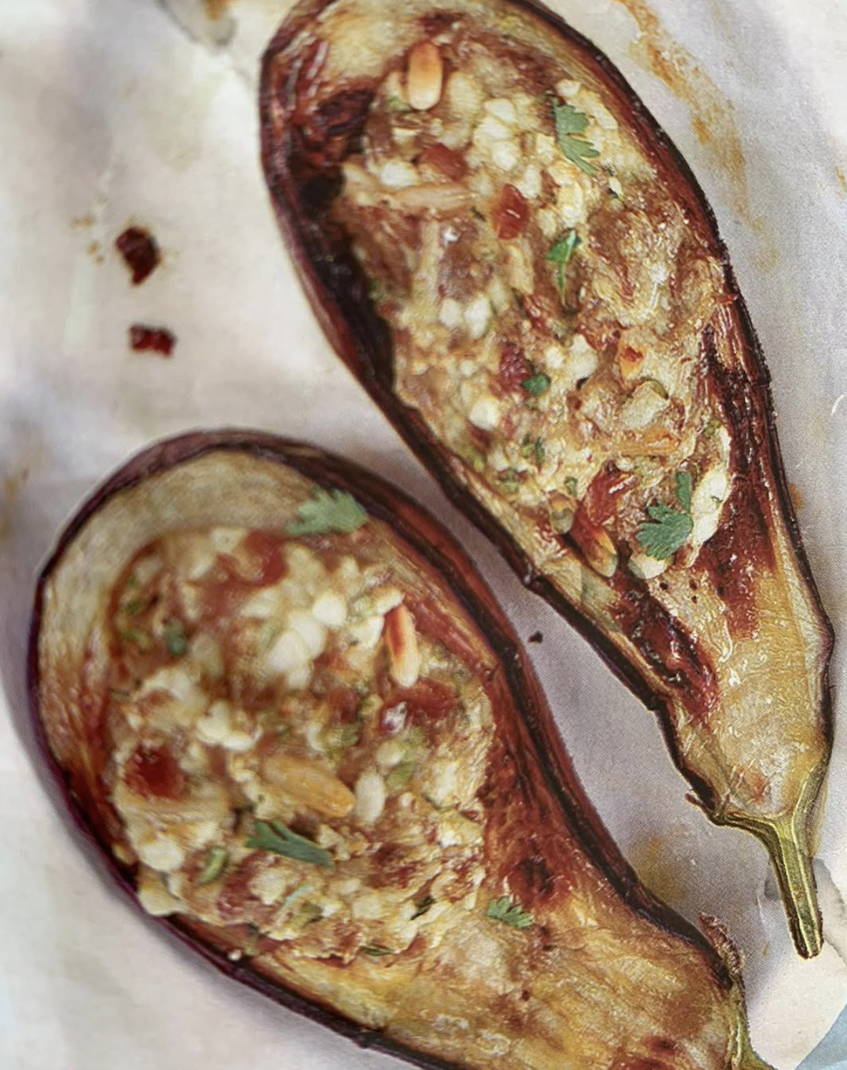 Melanzane ripiene con cottage cheese