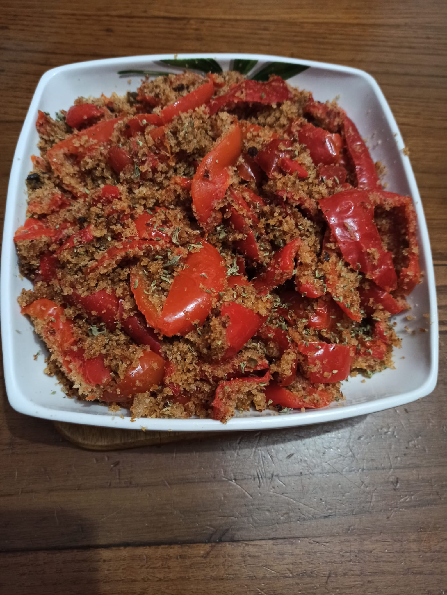 Peperoni con pangrattato e capperi